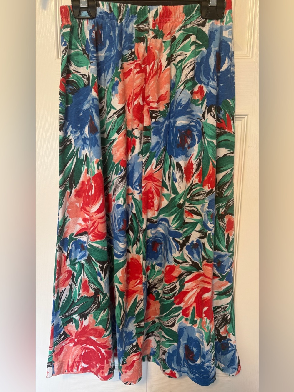 "Vintage T.H.E.M. Floral Midi Skirt - 80s/90s Aesthetic - High Waisted"
